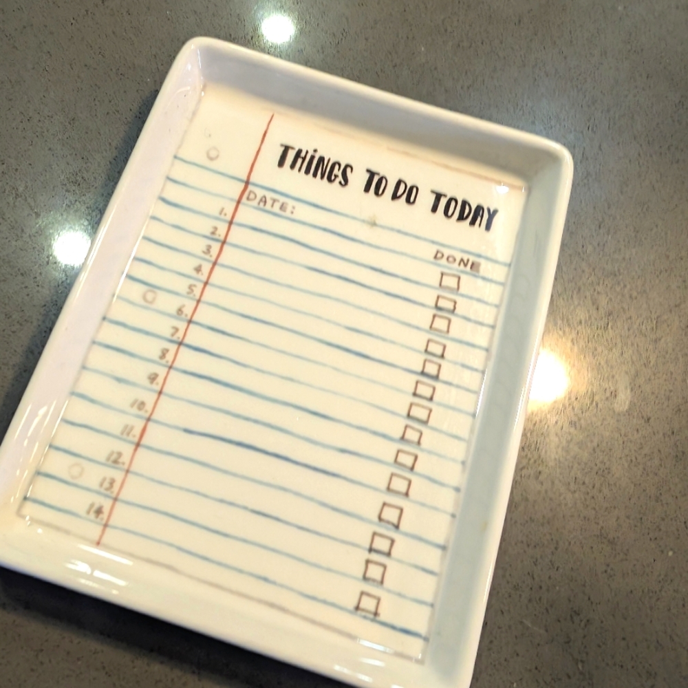 FREE ADD ON- White Ceramic To-Do List Tray